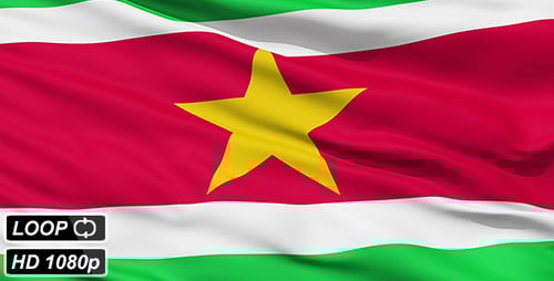 Waving Flag of Suriname Animated Loop