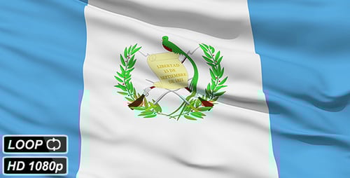 Realistic Waving Guatemala National Flag Background Animation
