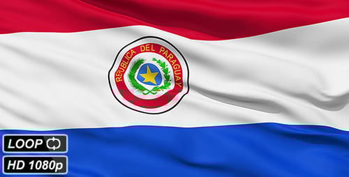 Waving Flag of Paraguay Seamless Loop