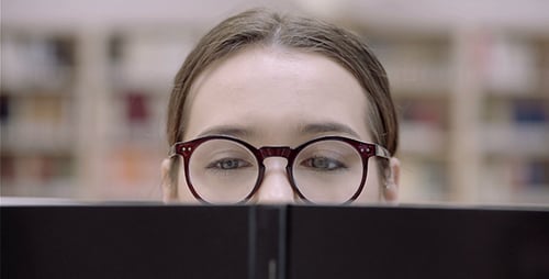 Girl Eyes Reading Close Up