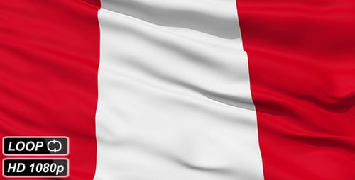 Waving National Flag Of Peru