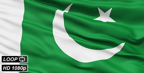 Pakistan National Flag Realistic Waving Animation