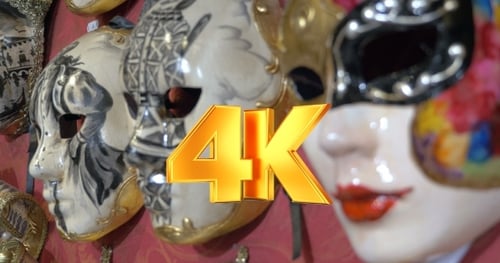 Decorative Venetian Masks Close Up, Art and Culture