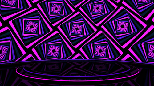 Abstract Neon Geometric Tunnel Background Loop