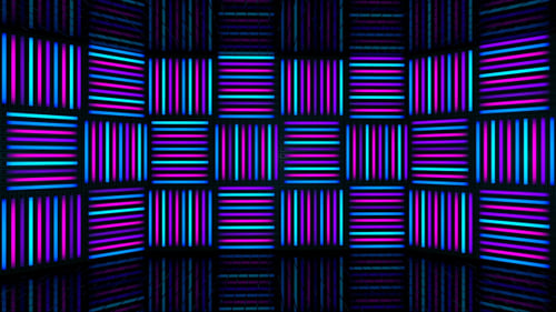 Neon Cyberpunk Glowing Grid Wall Abstract Background
