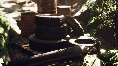 Garbage Dump in Tropical Forest