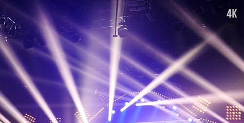 Dynamic Light Show With Moving Colorful Stage Lights