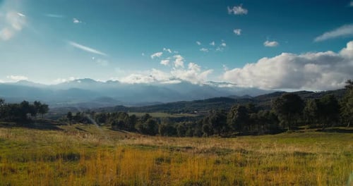 Beautiful Timelapse on Mountain Landscape of Disappearing Clouds on Peak