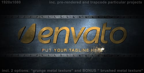 Industrial Metal Logo Reveal with Grungy Textures and Sparks