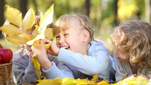 Children In Autumn Park