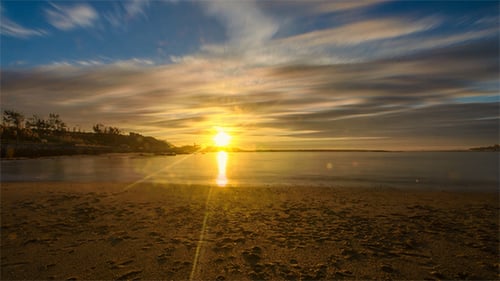 Beach Time-Lapse at Sunrise or Sunset