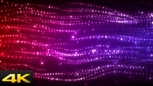Vibrant Neon Abstract Particle Waves Motion Background