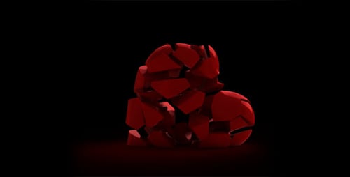 Falling Abstract Red Shapes with Alpha Channel