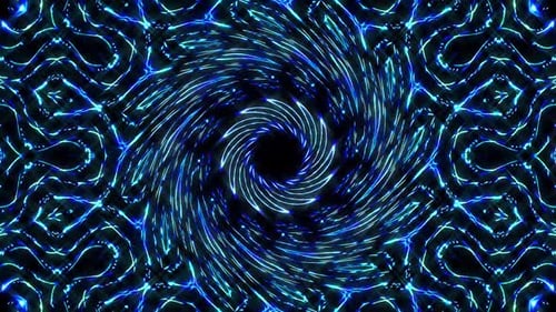 Luz abstracta brillante que rige el color azul, caleidoscopio