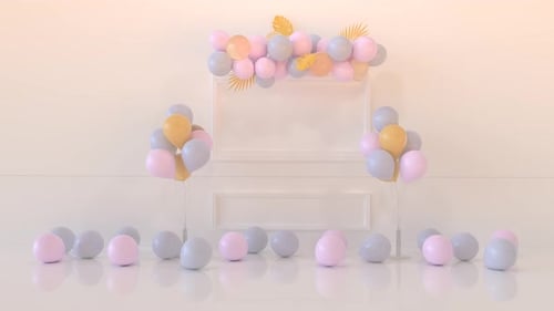 Elegant Pastel Balloons Frame Reveal for Celebrations