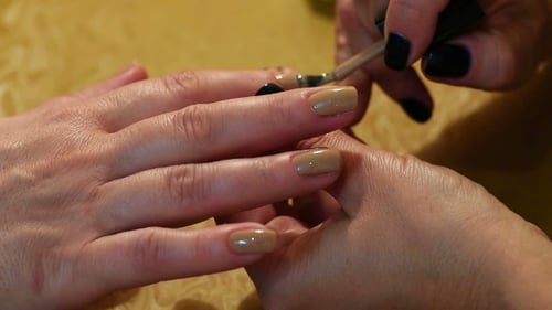 Adult Getting Manicure Close Up in Beauty Salon