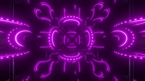 Seamless Loop of Abstract Geometric Neon Shapes