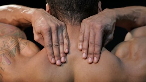 Man Knead The Neck And Back.
