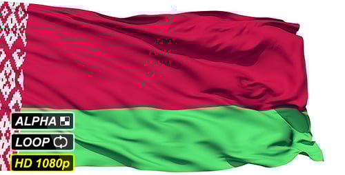 Realistic Belarus Flag Waving with Alpha Channel