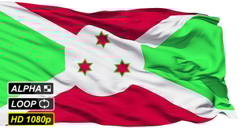 Isolated Waving National Flag Of Burundi