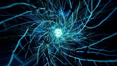 Abstrakter Cyberneuron-Tunneleffekt 4K 01