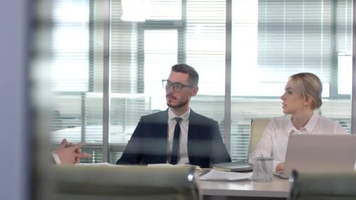 Business Meeting in Modern Office with Natural Light