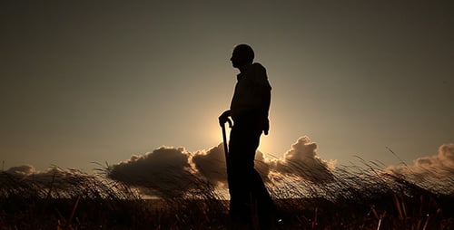 Silhouette Old Men Walking 2