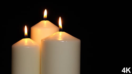 Lighting White Three Candle