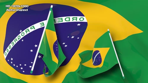 Waving Brazilian Flag Animation