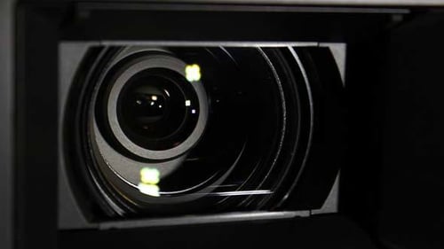 Extreme Close Up of Camera Lens Zooming