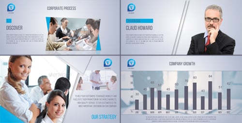Modern Business Presentation with Animated Timeline and Charts