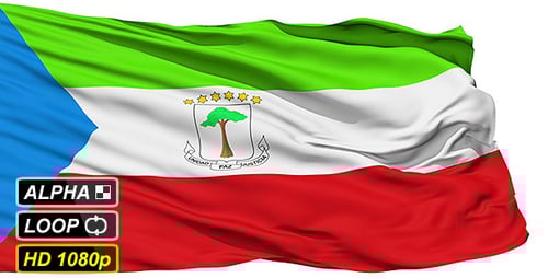 Equatorial Guinea National Flag Waving Animation Loop