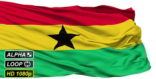 Realistic Waving Flag of Ghana for National Themes