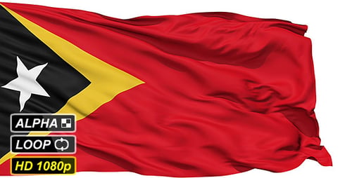 Isolierte wehende Nationalflagge von Osttimor