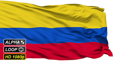 Realistic Waving Colombian Flag Loop