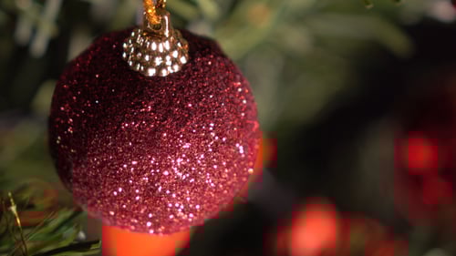 Sparkling Christmas Ornament on Christmas Tree