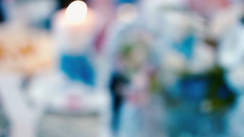 Wedding Cake Topper with Bride and Groom Figures