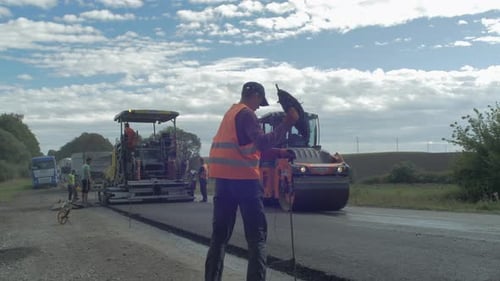 Road construction site