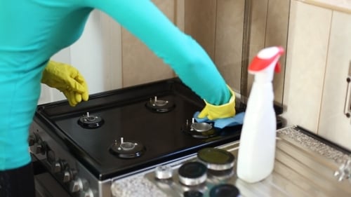 She Cleans The Kitchen