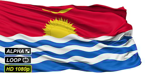 Waving Kiribati Flag Animation with Alpha Channel