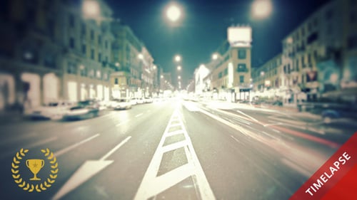 Blurred City Street at Night with Traffic