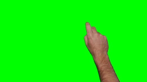 Hand Tapping on a Green Screen