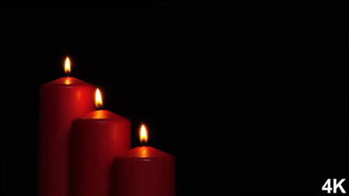 Red Three Candles Burning