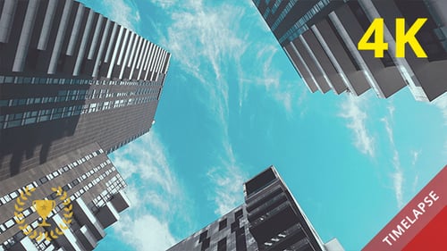 Modern City Buildings from a Low Angle View