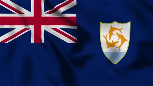 Anguilla National Flag Realistic Waving Animation