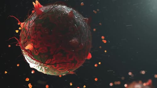 Animated 3D Microscopic Virus Cell Rotating