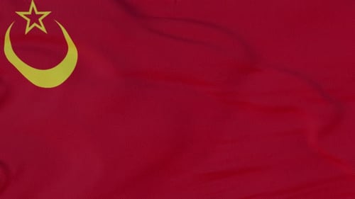 Drapeau de l'Union des républiques soviétiques islamiques agitant au vent