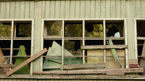 Destroyed Windows of an Abandoned Building