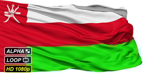 Oman National Flag Realistic Waving Animation