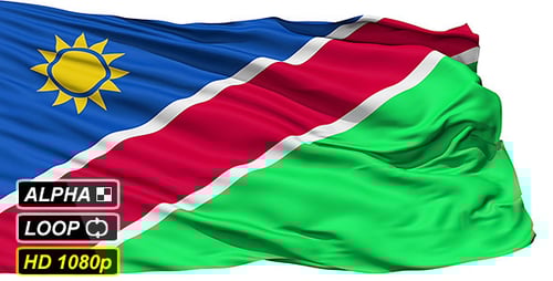 Animated Waving Flag of Namibia